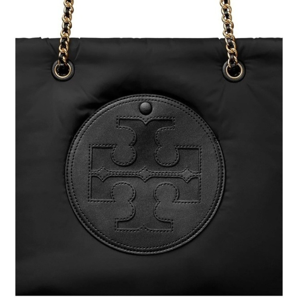 FINAL PRICE - NWT- TORY BURCH• ELLA SOFT PUFFY CHAIN TOTE BLACK GHW